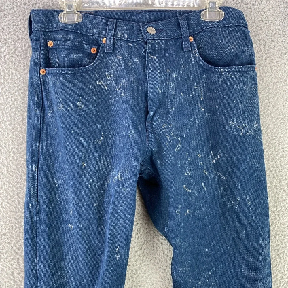 Levi's 512 Jeans Men's 32 x 30 Blue Splashed Wash Cotton Blend‎ Tapered